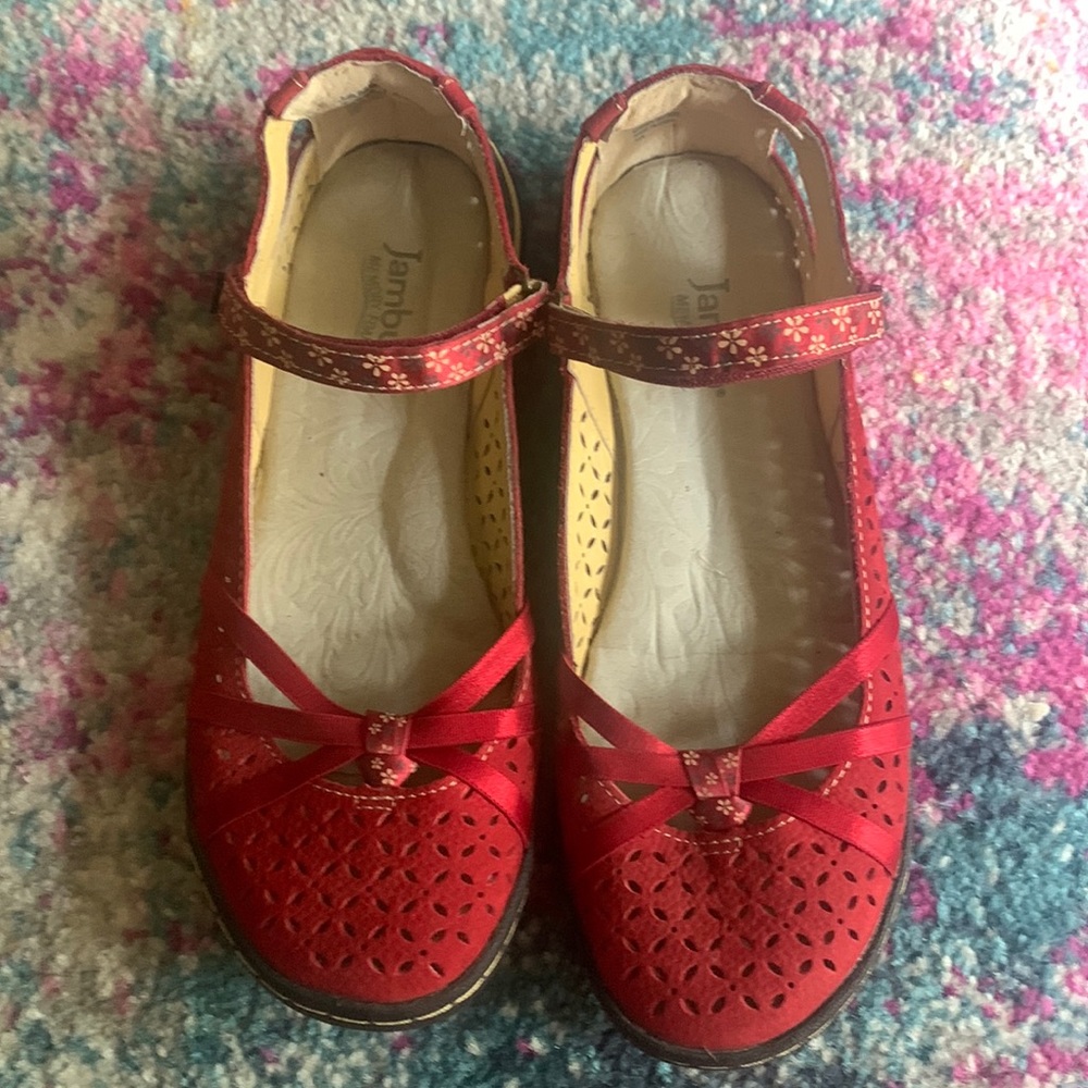 Jambi red memory foam all terra design sandals